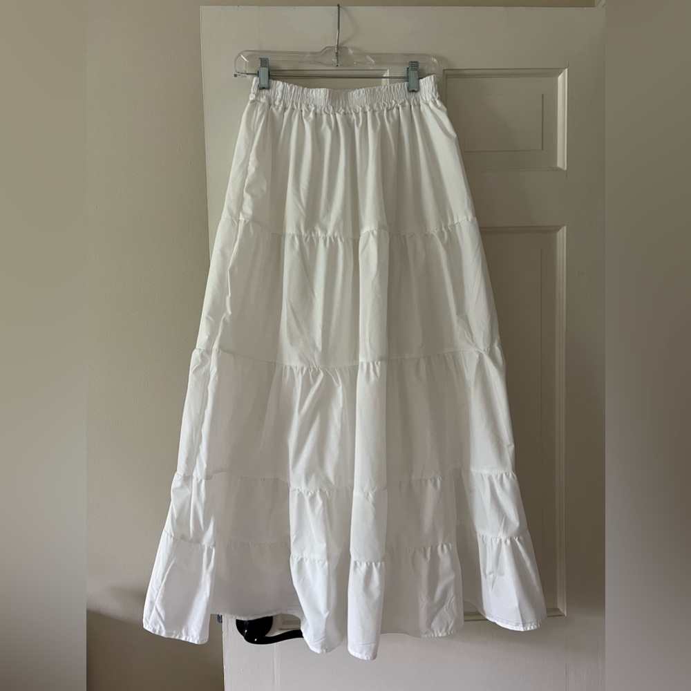 Long white skirt